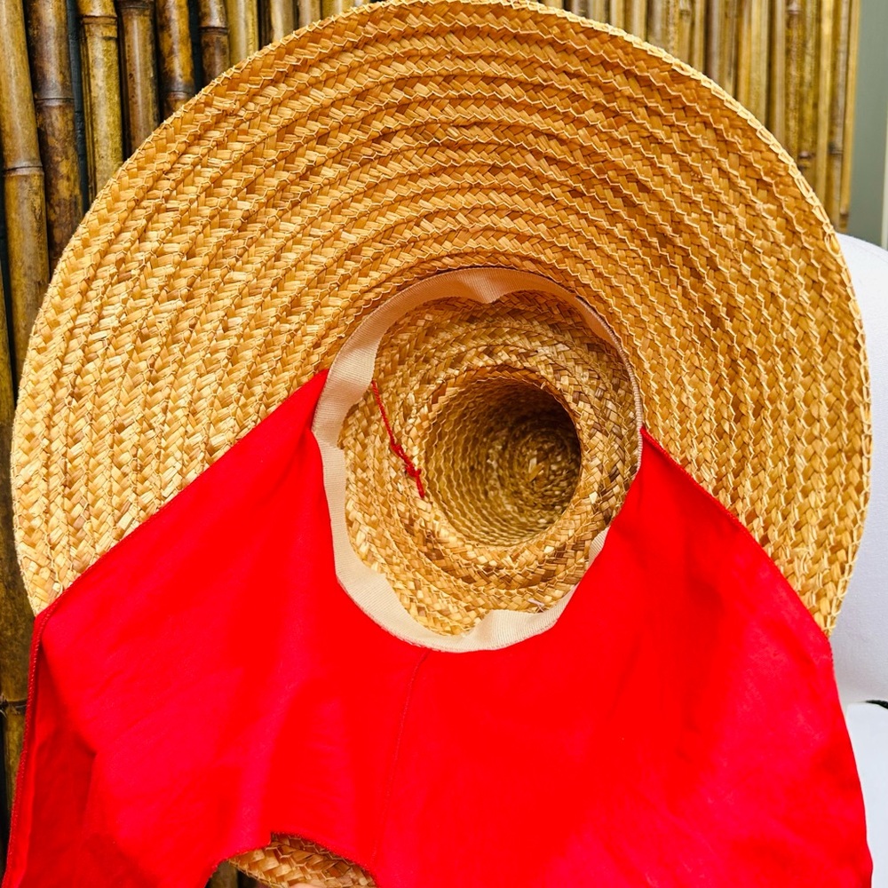 1960s Tiki Straw Hat Vintage pinup Polynesian vacation hat - Picture 6 of 9
